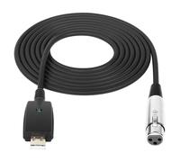 ASFASFq-Câble de microphone USB vers XLR 3 m USB mâle vers XLR femelle Câble convertisseur 3 broches Câble audio de studio pour instruments d'enregistrement de chant karaoké