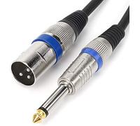 ASFASFq-Câble Mâle XLR à 6,35 mm 1/4 Inch TS Fiche Jack Mono, Câble Audio Asymétrique à 3 Pin, Adaptateur Xlr Microphone Câble D'ampli, Haut-Parleur (2 m)