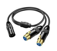 ASFASFq-Câble répartiteur XLR, XLR symétrique 3 broches mâles vers 2 XLR femelles en Y Câble répartiteur pour microphone¿0.5M/1.6FT¿