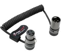ASFASFq-Câble rotatif à profil bas XLR mâle vers femelle en spirale ultra-flexible femelle renforcé aramide pour Sony Canon Blackmagic Pro Cameras & Studio Audio (Black)