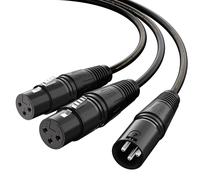 ASFASFq-Câble Séparateur XLR, Câble XLR Double Femelle vers Mâle Câble en Y (2 femelles vers 1 mâle)- 1,5M