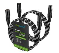 ASFASFq-Câble XLR(2m/6,6ft, Lot de 2), XLR 3 broches mâle vers femelle,câble audio micro Hi-Fi tressé en nylon pour studios d¿enregistrement à domicile,tables de mixage, mixeurs, studios, podcasting