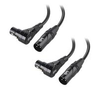 ASFASFq-Câble XLR à angle droit (2-Pack), Câble microphone XLR court 0,9m Cuivre sans oxygène (OFC) Câble XLR à angle droit, Cordon micro, Câbles haut-parleurs XLR, Noir