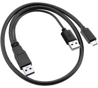 Asfasfq-Cablecc Câble Y Usb-C Vers Usb 3.0 Mâle Et Usb 2.0 Double Alimentation Pour Ordinateur Portable Et Disque Dur