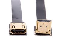Asfasfq-Cablecc Cyfpv Câble Plat Hdmi Mâle Vers Femelle Fpc Coudé À 90 Degrés Pour Photographie Aérienne Avec Drone Multicopter Hdtv (20 Cm)-Cablecc