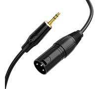ASFASFq-CableCreation Câble Stéréo 3,5 mm vers XLR Mâle, Câble 3,5 mm vers XLR Compatible avec iPhone, iPod, Tablette, Ordinateur portable, Microphone, Amplificateur, Carte Audio, 1m, Noir