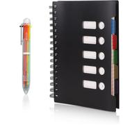 Asfasfq-Cahier, Carnet Spirale Avec Stylo Multicolore, Cahier A5 5.7'' X 8.27'' 300 Pages, Cahier Avec Intercalaire(5 Onglets De Couleur), Parfait Pour L'organisation Scolaire Et Professionnelle