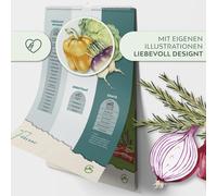 ASFASFq-Calendrier saisonnier pour fruits et légumes ¿ Calendrier perpétuel de semis de jardin avec illustrations et sagesse de la ferme