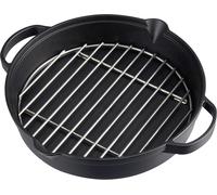 ASFASFq-CAMPINGAZ Poêle en Fonte avec Grille en Acier Inoxydable, poêle Large et Ronde pour Barbecue, Ø 31,6 cm