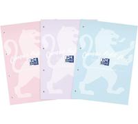 Asfasfq-Campus - Lot De 3 Blocs De Papier Ligné A4 140 Pages, Couleurs Pastel