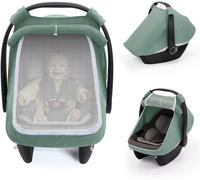Asfasfq-Capote Universelle Cosy Bébé 2 En 1, Pare Soleil Upf 50+ Pour Siège Auto Et Moustiquaire Anti-Insectes Avec Fenêtre Zippée, Tissu Muslin Respirant, Pour Cosy Maxi Cosi, Cybex, Poussette Bébé