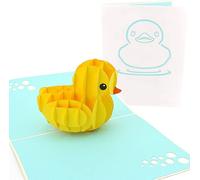 ASFASFq-Cards Carte de voeux jaune en caoutchouc ducky 3d popup pour tous les bébés occasions, les amoureux des animaux, plis de jouet classique plat, parfait pour l'anniversaire de publipostage, bab