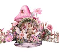 Asfasfq-Carte D'anniversaire Pop-Up, Fée Cartes De V?Ux 3d Anniversaire Avec Enveloppe, Fleurs Roses Licornes Papillons Elfes Jardin Carte De V?Ux, Pour Femme Maman Épouse Amie Fille