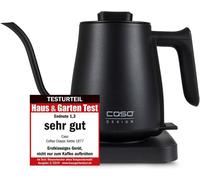 ASFASFq-CASO Coffee Classic Kettle - bouilloire électrique, design noir mat de haute qualité avec bec verseur incurvé, intérieur en acier inoxydable, idéal pour la préparation du thé et du café