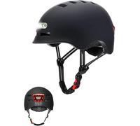 Asfasfq-Casque De Vélo Ou Scooter Électrique Avec Voyant Rouge + Feu Avant Blanc Casque Vtt, Planche À Roulettes, Patins Léger Avec Doublure Amovible, Coque Pc + Eps, 14 Évents Et Câble De Chargement