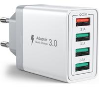 Asfasfq-Chargeur Usb, 4 Ports, 33 W, Bloc D'alimentation Usb Avec Plusieurs Prises Usb Qc 3.0, Adaptateur D'alimentation Pour Iphone 16, 15, 14, 13, 12, 11 Pro Max, Samsung, Huawei, Xiaomi, Pour Télé
