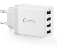 Asfasfq-Chargeur Usb Prise Adaptateur, 4-Ports 33w Multiprise Usb Chargeur Universel Qc3.0 Chargeur Rapide Chargeur Secteur Pour Iphone 15 14 13 12 11 Pro X 8 7,Samsung Galaxy S21 S20 S10 S9 Et Série