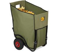 ASFASFq-Chariot pour Feuilles mortes, Charrette de Jardin, brouette, 2 Roues, Sac pour Feuilles de 160 litres, Vert