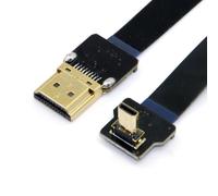ASFASFq-chenyang CY HDMI mâle vers micro HDMI mâle câble plat FPC coudé à 90 degrés 20cm pour FPV HDTV Multicopter photographie aérienne affichage du port HDMI