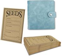 ASFASFq-Classeur de rangement de graines en polyuréthane de 12,7 cm avec 50 poches et enveloppe, pochettes de rangement de graines de 8 x 12 cm, modèle de collecte auto-scellant pour plantation de