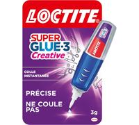 ASFASFq-Colle Super Glue-3 Creative (stylo de 3 g) ¿ Colle gel cyanoacrylate ultra précise qui ne coule pas ¿ Colle forte pour collage rapide et puissant sur surfaces poreuses et verticales