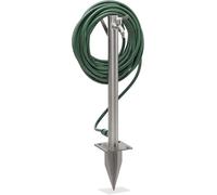 ASFASFq-Colonne d¿Eau avec Piquet et Support Tuyau, HLP : 66x29x15 cm, arrivée d¿Eau Jardin, Ronde, en INOX, argenté