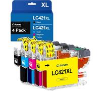 ASFASFq-Coloran LC421 XL Cartouches d'encre Remplacement Compatible pour Brother LC421 LC421XL LC421XLBK LC421XL BK pour Brother DCP-J1050DW MFC-J1010DW DCP-J1140DW (Noir, Cyan, Magenta, Jaune, 4 Pac