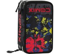 Asfasfq-Comix Wbs, Trousse Scolaire, Trousse 3 Compartiments Pour Enfants, Avec Set Papeterie Inclus, Couverture Rigide Avec Maxi Logo En Relief Et Fermeture Éclair En Métal, 20 X 13h X 7 Cm, Skull