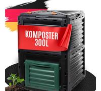 ASFASFq-Composteur de jardin de qualité supérieure - 300 l - Plastique solide - Couvercle rabattable - H 83 x l 61 x P 61 cm - Pour déchets de jardin/cuisine - 100 % recyclé - Modèle Marx