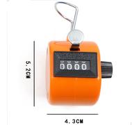 Asfasfq-Compteur Manuel 4 Chiffres Lot De 2 Compteur Mécanique Sans Batterie Orange Et Bleu, 4,3 Cm X 4,3 Cm X 5,2 Cm, 29g,Tours/Sport/Entraîneur/École/Événement,Petit Et Facile À Transporter.