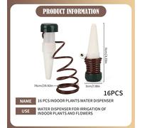 ASFASFq-cône d'arrosage terre cuite, 16 pièces d'arrosage automatique jardin, distributeur d'eau automatique pour fleurs et plantes, cône arrosage, pour l'arrosage automatique des plantes d'intérieur