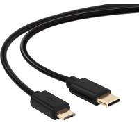 Asfasfq-Conecto 1.00m Câble De Connexion Usb C Vers Micro Usb 2.0, Contacts Plaqués Or, Câble De Données Et Câble De Charge, Noir