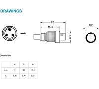ASFASFq-Connecteur miniature de rechange 00B 3 broches FVB.00.303.NLAE24 pour émetteur MTP40/40S SK2000