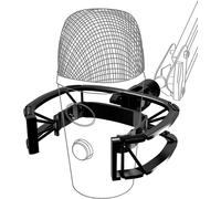 ASFASFq-Construit sur mesure pour le support de choc pour microphone bleu nano avec filtre anti-Pop, suspension anti-vibreur élastique Holder Clip Mic Mount Stand avec adaptateur à vis de 3/8"" ou 1