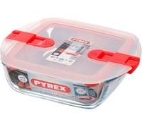 Asfasfq-Cook&heat - Plat Carré En Verre Avec Couvercle Hermétique Spécial Micro-Ondes ¿ Boîte De Conservation ¿ Cuisinez Au Four, Conservez Et Réchauffez, Transparen