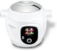 ASFASFq-Cookeo Multicuiseur intelligent 6L, 80 recettes intégrées, Cuisson sans surveillance, Ecran intuitif, Guide de cuisson, Application MyMoulinex, 1600W, Blanc, 15 ans réparabilité CE854110