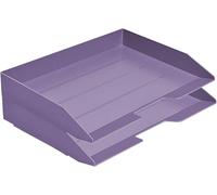 Asfasfq-Corbeille À Courrier Empilable, Format Paysage, Organiseur De Bureau Pour Papier Et Document A4, Plastique Résistant (Couleur Violette) (Lot De 2)