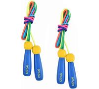 Asfasfq-Corde À Sauter Enfant Paquet De 2 Corde À Sauter Réglable Poignée En Bois Antidérapantes Corde De Coton Colorée Jump Rope Pour Garçon Fille Fitness Training Exercice Activités De Plein