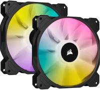 ASFASFq-Corsair iCUE SP140 RGB ELITE Performance 140 mm Kit de Deux Ventilateurs avec Lighting Node CORE (Technologie CORSAIR AirGuide, Huit LED Paramétrables, Silencieux Niveau Sonore 18 dBA) Noir