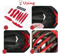 Asfasfq-Coussinet De Casque De Vélo, 2 Set Mousse Casque Velo Coussinets Anti-Collision Casque Rembourrage Kit De Rembourrage Pour Casque, Pour Casque De Vélo Et Moto(Noir Et Rouge)