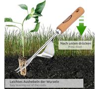 ASFASFq-Couteau désherbeur en Acier INOX - Sarcleur Classique avec Manche en Bois - Désherbeur Manuel pour Creuser, sarcler, détacher - Cadeaux pour jardiniers et jardinières