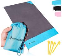 ASFASFq-Couverture de Pique-Nique d'extérieur XL ¿ Tapis de Plage Ultra légère et Fine ¿ 140 x 200 cm ¿ imperméable, compacte, Anti Sable ¿ pour Voyage, Le Camping ¿ avec Sac, 4 piquets, Mousqueton