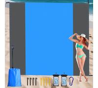 ASFASFq-Couverture de Pique-Nique imperméable 200×210 cm,Tapis de Plage Imperméable avec 8 Piquets Fixes,Couverture de Plage Portable pour fête de Plage,Voyages,Camping