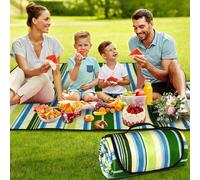 ASFASFq-Couverture Pique Nique, 200 x 200CM Nappe Pique Nique, Tapis Pique Nique avec Poignée de Transport, Couverture Picnic Imperméable pour Plage, Pelouse, Parc, Jardin