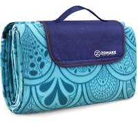 ASFASFq-Couverture Pique Nique Impermeable 200x200,Nappe Exterieur Plaid Pique-Nique Tapis Picnic Lavable pour Camping,Parc,Cour - XXL Picnic Blanket Pliable avec Poignée(Paon Bleu)