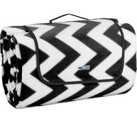 ASFASFq-Couverture Pique-Nique XXL, 200x300 cm, Zig-zag, Isolation Thermique, imperméable, Noir/Blanc