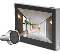 ASFASFq-CP2 Judas sans Fil avec Ecran Couleur de 4,3 Pouces, Visiophone 2MP avec Batterie 2200 mAh et Angle 146°,2.4GHz Wi-FI, Convient aux Trous de 14 à 26 mm, Aucune Détection de Mouvement, Argent