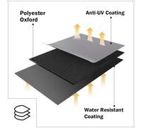 ASFASFq-CR6008 Housse de Barbecue de 152,4 cm en Polyester Oxford Durable pour Barbecue à Dessus Plat, résistante à l'eau, Protection Contre Les intempéries, Noir