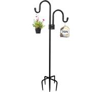 ASFASFq-Crochets De Berger Pour Jardin,193cm Double Crochet De Jardin,5 Brochs,MÉTal Pour Mangeoire Oiseaux Exterieur, Pour Nichoirs, LumiÈRes De Noël, Boules De Fleurs, Plantes Et DÉCorations De Noë