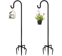 ASFASFq-Crochets De Berger Pour Jardin 2PCS,152cm 5 Brochs,MÉTal Pour Mangeoire Oiseaux Exterieur,Berger Avec Crochets Pour Nichoirs, LumiÈRes De Noël, Boules De Fleurs, Plantes Et DÉCorations De Noë